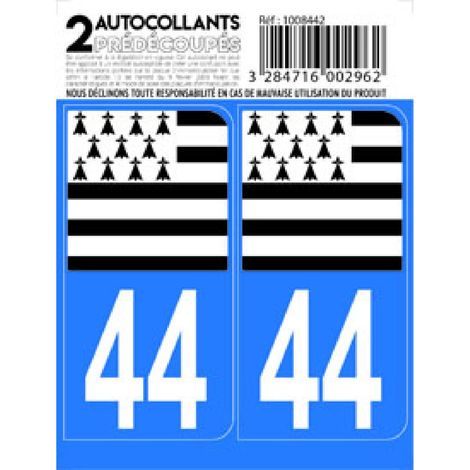 10x Autocollant departement 44 - DRAPEAU BRETON