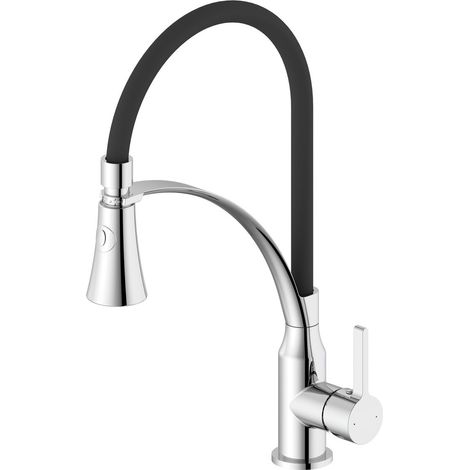 HEBE mitigeur d'évier sur pied avec douche, chromé (1/4)