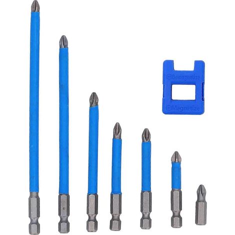7-teiliges Set Kreuzschlitzschraubendreher-Bits PH2, magnetischer Elektroschraubendreher-Bohrer mit Magnetisierer