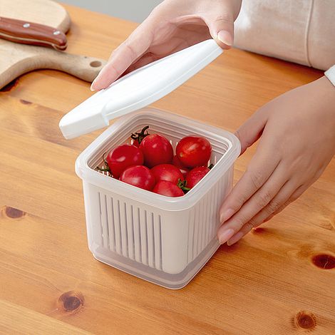 Boîte de conservation alimentaire double couche, boîte de rangement en plastique PP pour aliments (1/2)