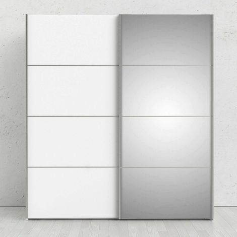 Dmora - Armario 2 puertas Astrée, Muebles de dormitorio, Vestidor, Armario de ropa, 182x64 h202 cm, Blanco (1/5)