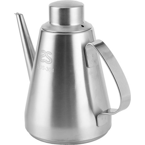 Pot à huile de cuisine en acier inoxydable avec poignée et couvercle, 18 oz (environ 460 ml) (1/5)