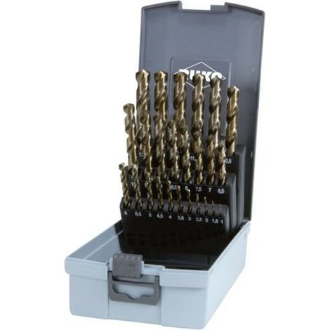 RUKO set  punte elicoidali  HSSE-Co 5  DIN 338  tipo VA  25 pezzi  Ø 1  - 13  mm in  cassetta di  plastica ABS  - 215215RO (1/5)