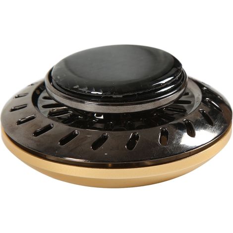 Désodorisant pour voiture en forme de disque volant, longue durée, aromathérapie avec 2 huiles essentielles, décoration dorée (1/5)