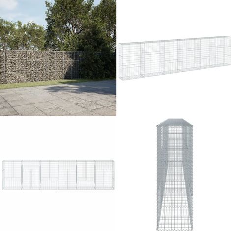 vidaXL Panier gabion avec couvercle 600x50x150 cm fer galvanisé (1/5)