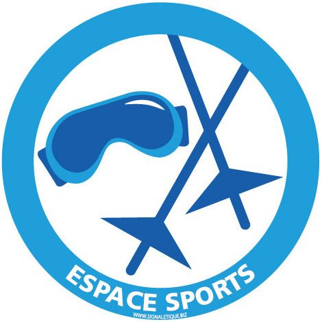 PANNEAU INFORMATION ESPACE SPORTS (H0415) - Plastique PVC 1,5 mm - Diamètre 125 mm