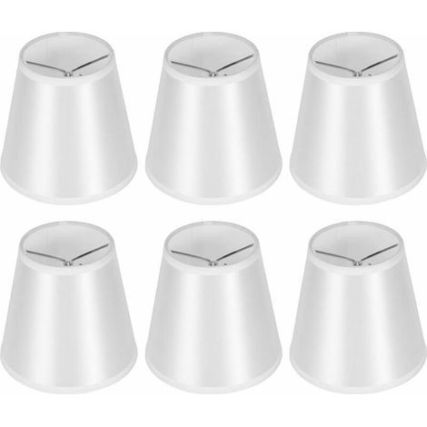 6 Pièces Abats Jour de Lampe en Tissu, Petit Abat Jour a Pince pour Lampes de Table Lustre Appliques Murales Ampoules, 9x14x13cm (1/5)