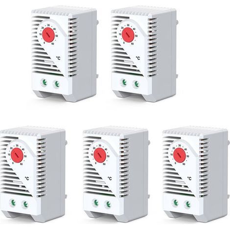 5X Régulateur de Température Interrupteur Mécanique NO NC 0-60 Thermostat D'Armoire et Contrôle de L'Humidité AC 250 V 10 A KTO011 (1/4)