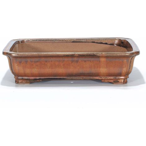 Vaso bonsai rettangolare smaltato bronzo cm. 42 (1/2)