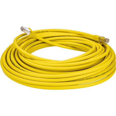 Câble cat 8 catégorie 8 S/FTP RS PRO, Jaune, 15m LSZH Avec connecteur Droit LSZH ( Prix pour 1 )