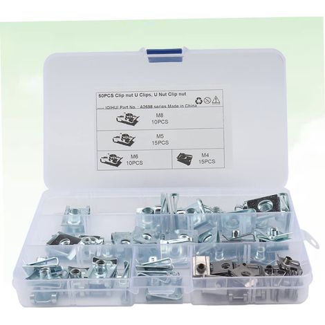 50 Stück Spire U-Clip Innen Armaturenbrett Türverkleidung Rosen Halteklammern Halteklammer Kuchendekorationsset Kit U-Mutter-Befestigung M8