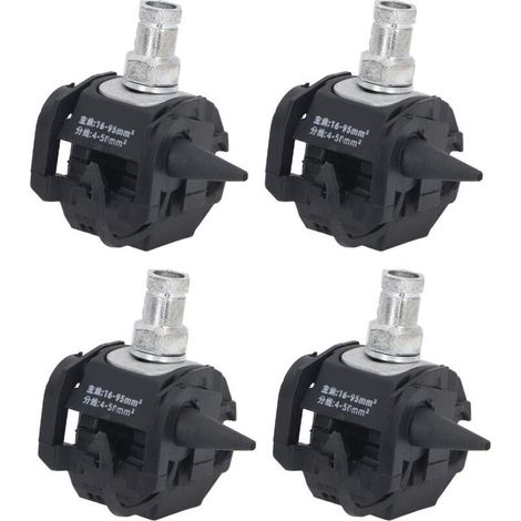 ALLIANDISConnecteur de Perçage D'isolation, 5 Pièces de Pince de Perçage D'isolation 1KV sans Pelage Répartiteur de Câble Haute Basse Tension avec Coque Isolée Aucun Pelage Requis pour (1/4)