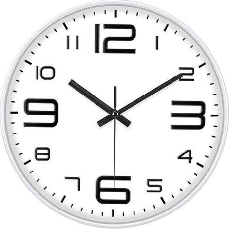 Horloge Ronde 30cm Moderne et Silencieuse - Fonctionne sur Piles à Quartz - Design Décoratif pour Toutes les Pièces de la Maison ou du Bureau
