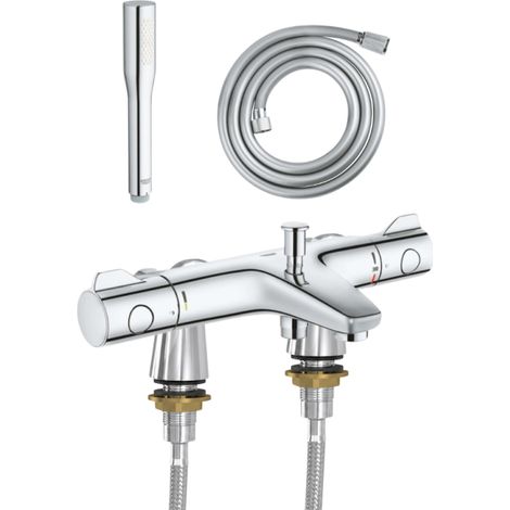 Mitigeur baignoire thermostatique GROHE Grohtherm 800 avec colonnettes Idro'Flex + Douchette 1 jet + Flexible (1/4)