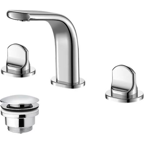 Mitigeur lavabo 3 trous avec bonde chromée
