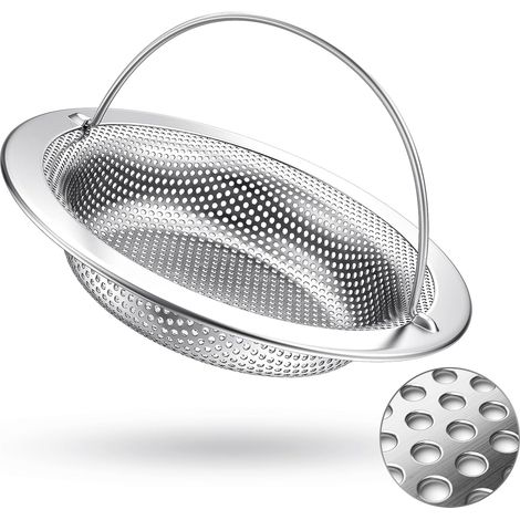 【1× kaufen. Lange nutzen】 2 Stück abflusssieb küchenspüle für 3,5-Zoll-Spülen, spülbecken sieb mit stabilem Griff, Sink Strainer aus langlebigem V4A-Edelstahl mit feiner Lochung gegen Speisereste (1/5)