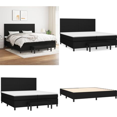 Boxspringbett mit Matratze Schwarz 200x200 cm Stoff - Boxspringbett - Doppelbett - Schlafraum - Bettgestell - Bettauflage - Home & Living