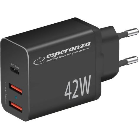 Esperanza EZC106K mains charger 42W Black (1/3)