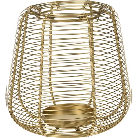 Teelichhalter aus Metall, golden, Ø 17,5 cm