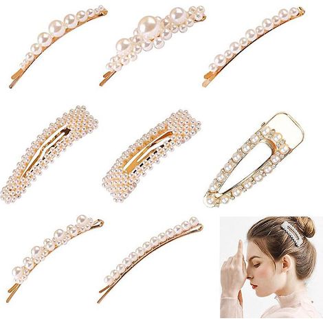 pince  Cheveux-8 Pcs Pinces  Cheveux Perles Filles Pinces  Cheveux Pingles  Cheveux Pour Femmes Pince  Cheveux  La Main Pinces  Cheveux Pour Femme (1/5)