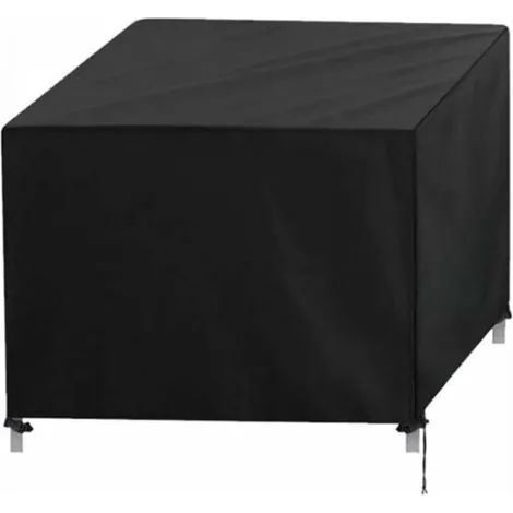 Housse de protection rectangulaire pour mobilier de jardin, en tissu 420D, résistante à l'eau et aux intempéries, convient aux tables, chaises et meubles de jardin, noire, 150 x 130 x 90 cm (1/3)