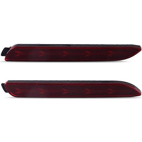 Rear Bumper Reflector Lights LED Brake Tail Lamps for Toyota Camry-Red&Black-