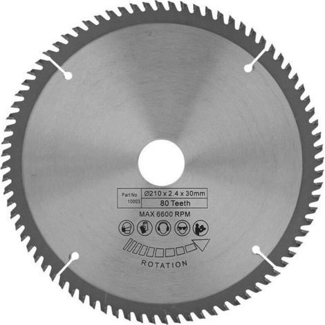 AIZ Kreissägeblatt 210 mm 80 Zähne 30 mm Bohrungsdurchmesser mit 3 O-Ringen (1/5)