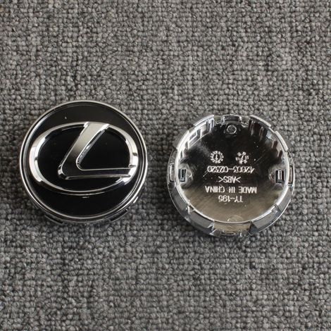 62-mm-Radnabenkappe, kompatibel mit Lexus – Kunststoff-Radnabenabdeckung, Radnabenblende, Staubkappe für Kraftfahrzeuge, Felgenzubehör, 4er-Set – Schwarz (62 mm)