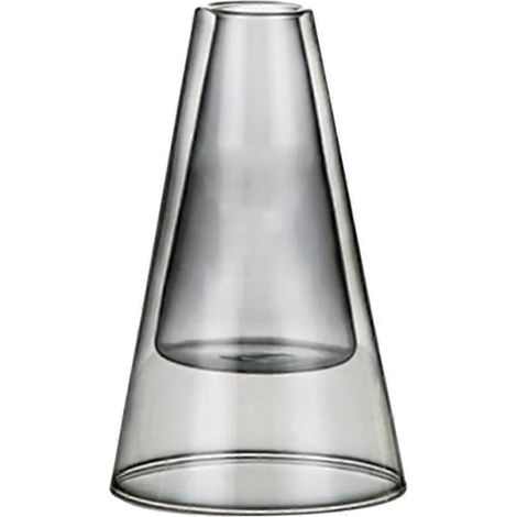 Flacon d'aromathérapie triangulaire en verre à double paroi, récipient de stockage d'huiles essentielles, décoration pour fleurs hydroponiques, B (1/5)