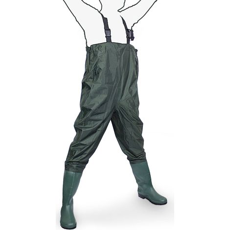 Bituxx Wathose - Gr. 43 Fladen Anglerhose Angelhose Watstiefel Anglerstiefel PVC Nylon Gummihose (1/5)
