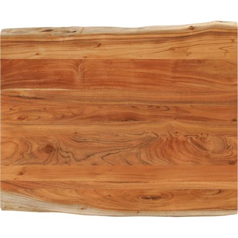 Tablero de mesa rectangular borde natural acacia 100x80x2,5 cm