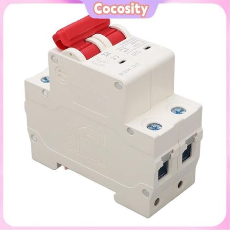 Cocosity Disjoncteur CC Mini Disjoncteur de sécurité DC 2P, capacité de Coupure 6000A pour Système Solaire outillage accessoire (1/5)
