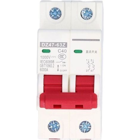 Miniatur-2P-Gleichstrom-Leistungsschalter für Solar-PV-Systeme, isoliert, DIN-Schienenmontage, 1000 V 40 A (DZ47-63Z C40) (1/5)