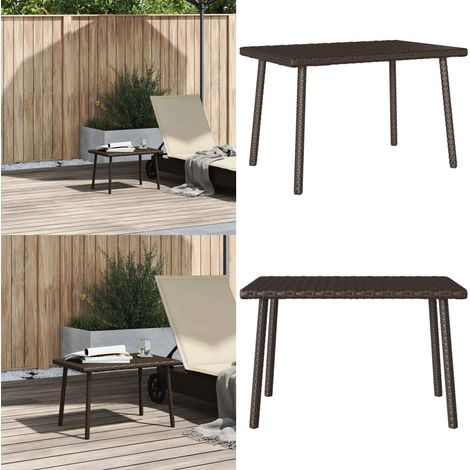 Mesa centro jardín rectangular marrón 60x40x37 cm - Mesa de centro - Ratán sintético