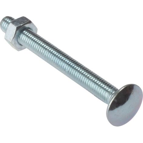 ForgeFix 10CB675 Carriage Bolt & Nut ZP M6 x 75mm Bag 10 FORCB675G
