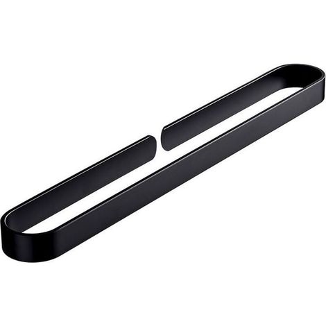 Porte-serviettes avec étagère, étagère de salle de bain noire, rangement de salle de bain (1/5)