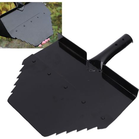 Pelle de jardin de 25 cm à dents trapézoïdales en acier épais, grattoir à glace pour sols et allées extérieures. (1/5)