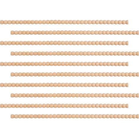 Moulure Décorative en Bois Bande de Perles Demi-Rondes en Bois 40 cm,Lot De 10 Demi Perles Non Traitées Pour Meuble Fenêtre Porte Étagère Décoration Murale