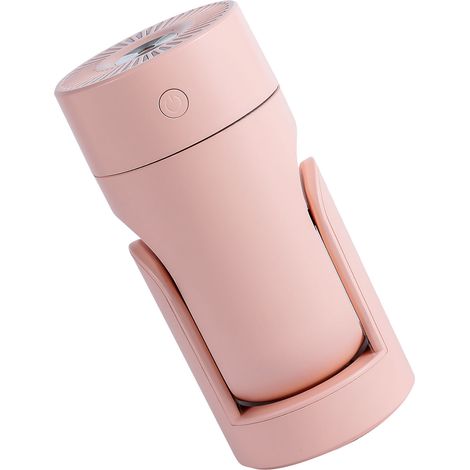 Mini-Luftbefeuchter mit Schüttelfunktion, farbigem Licht, leisem Feinnebel, 2 Stufen, für Auto und Büro, Rosa (1/5)