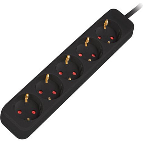 Lanberg - Multiprise avec 5 prises Schuko de Lanberg, couleur noire, 1,5 m (1/4)