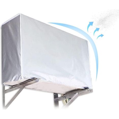 Housse pour climatiseur, couverture de climatiseur extérieur, protection étanche à la poussière écran en tissu argenté (86 30 56cm) [Classe énergétique A+++] (1/5)