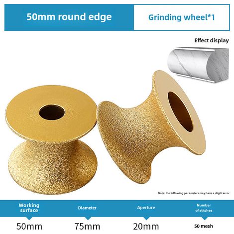 Meule à meuler semi-circulaire pour pierre, marbre, quartz, carrelage, brasage, diamant, disque de meulage pour meuleuse d'angle (épaisseur de meulage : 50 mm) (1/5)