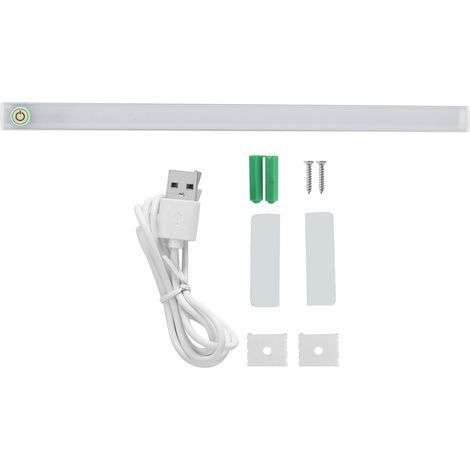 Lampe LED pour armoire, barre lumineuse dimmable, lampe murale de placard pour miroir de maquillage, lumière blanche froide, alimentation USB (1/5)