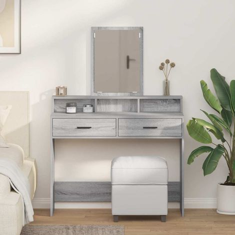 Schminktisch Graues Sonoma 100 x 41 x 140 cm Holzwerkstoff