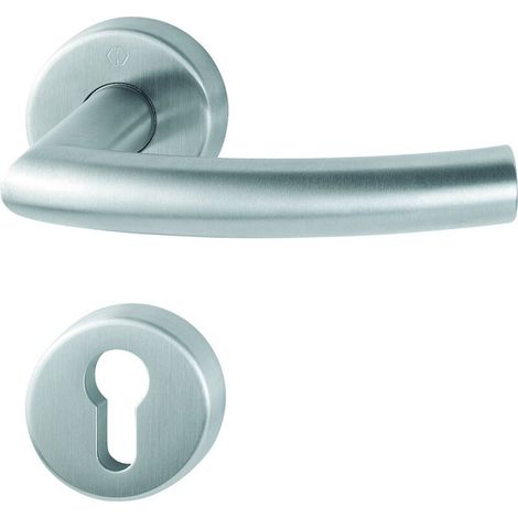 HOPPE® Drückergarnitur mit Rosetten Trondheim E1430/42H/42HKVS, Edelstahl, 10720466 (1/2)