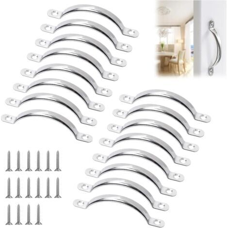 16 Stück Schrankgriffe, Möbelgriffe mit Schrauben, Küchenschrankgriffe, Edelstahlgriffe für Schneidebretter, Küche, Schrank, Schublade, Badezimmer, Schlafzimmer (Silber) (1/5)