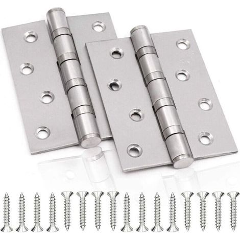 Charnière de Porte en Inox,2 Pcs Charnières De Porte Charnières Pliables Charnières Inox Épaisseur 3mm Paumelle,pour Portes massives intérieur (Silver,10075mm) (1/5)