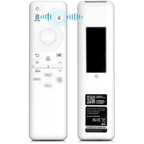 BARKBUSTERS BN59-01432A Télécommande pour TV Samsung - Télécommande vocale solaire avec USB-C - 4 touches de raccourci - Remplacement pour Samsung Smart TV 2021-2023 Neo QLED/LED 4K UHD - Blanc (1/4)