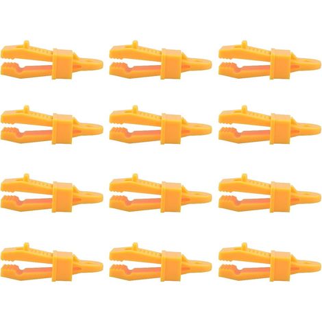 12 pezzi di clip per teloni per tenda da campeggio, morsetti per teloni leggeri per teloni, vestiti, tenda da campeggio, spiaggia, alpinismo, giallo (1/5)