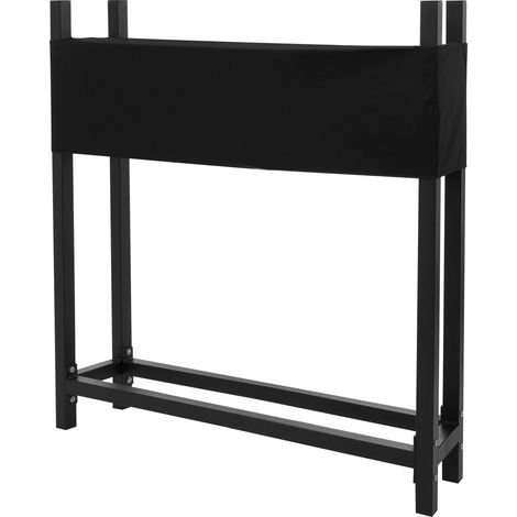 ML-Design Metall Kaminholzregal mit Abdeckung, 113x25x115cm, Anthrazit, Stahl, Stapelhilfe Außen mit Schutzhülle, Garten Kaminholzunterstand 0,5m³/1 SRM, Feuerholzregal Brennholzregal Kaminholzständer